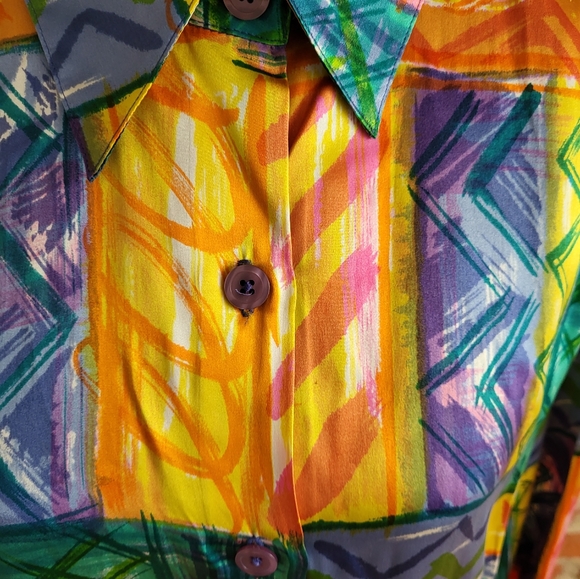 Kyleigh Koo vintage silk oversized shirt/tunic size 12 - Picture 6 of 6